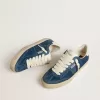 Herrenmodell Soul Star aus blauem Wildleder mit weißer Lederferse