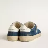 Herrenmodell Soul Star aus blauem Wildleder mit weißer Lederferse