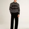 Herrenpullover aus Wollmischung mit Rundhalsausschnitt und Jacquard-Argyle-Muster