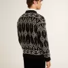 Herrenpullover aus Wollmischung mit Rundhalsausschnitt und Jacquard-Argyle-Muster