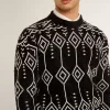 Herrenpullover aus Wollmischung mit Rundhalsausschnitt und Jacquard-Argyle-Muster