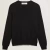 Herrenpullover mit Rundhalsausschnitt aus dunkelblauer Baumwolle