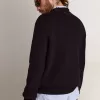 Herrenpullover mit Rundhalsausschnitt aus dunkelblauer Baumwolle