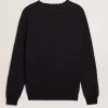 Herrenpullover mit Rundhalsausschnitt aus dunkelblauer Baumwolle