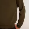Herrenpullover mit Rundhalsausschnitt aus militärgrüner Baumwolle