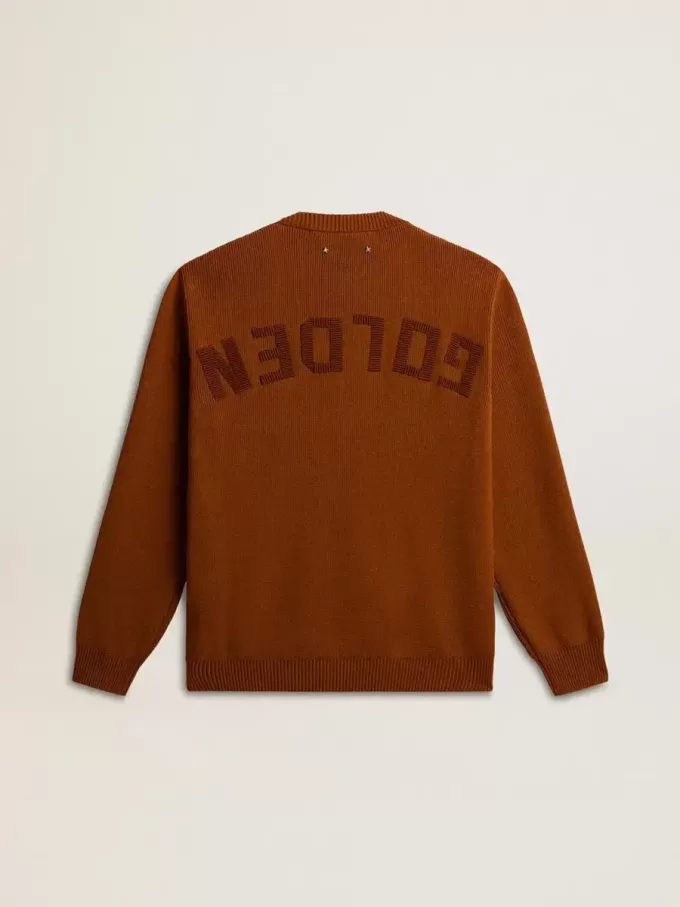 Herrenpullover mit Rundhalsausschnitt und Logo auf der Rückseite