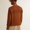 Herrenpullover mit Rundhalsausschnitt und Logo auf der Rückseite
