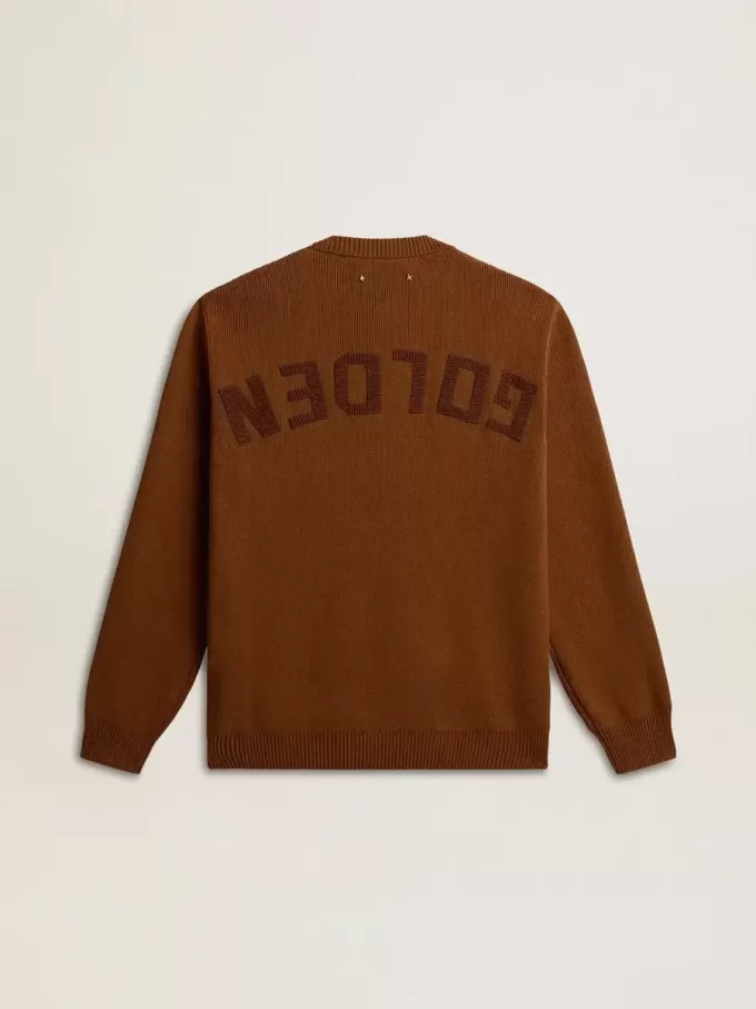 Herrenpullover mit Rundhalsausschnitt und Logo auf der Rückseite