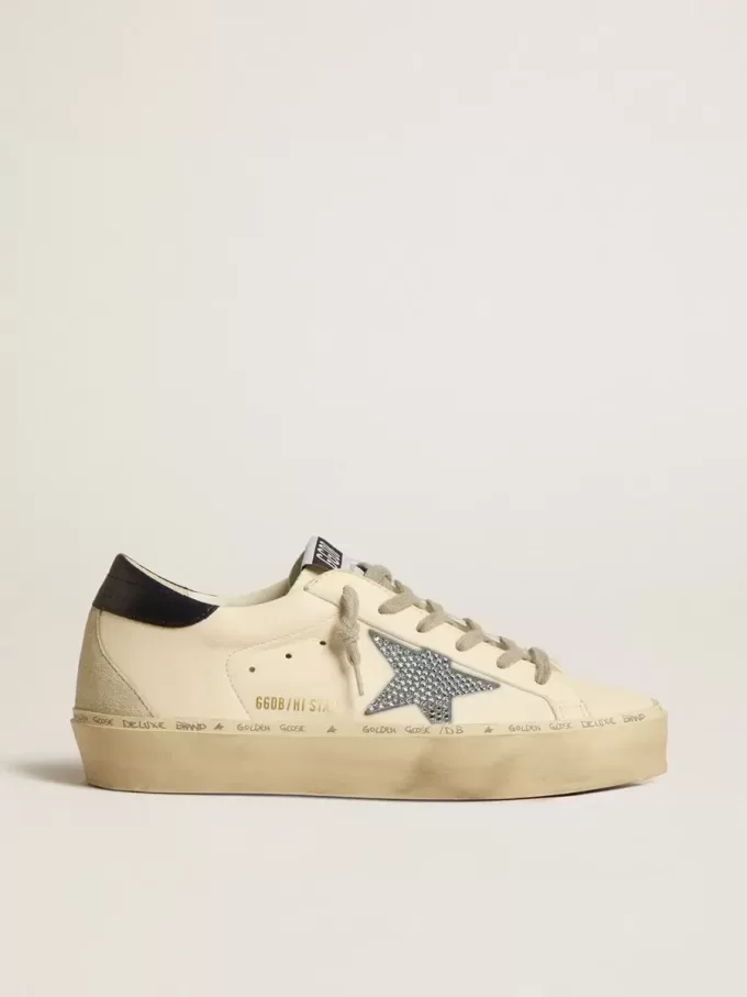 Hi Star aus Nappaleder mit Swarovski-Kristallstern und dunkelblauer Lederferse