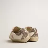 Hi Star aus weißem Leder mit rosa Wildlederstern und rosa Glitzer-Fersenlasche