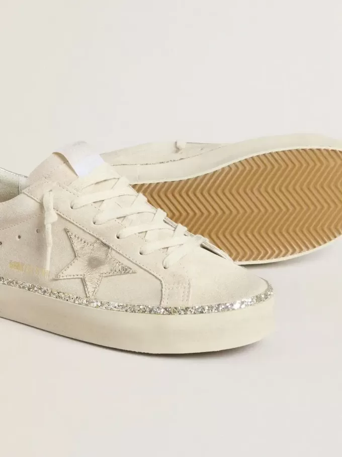 Hi Star aus Wildleder mit silbermetallischem Lederstern und Fersenlasche