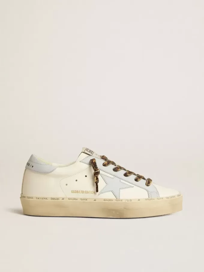 Hi Star LTD aus Leder mit hellblauem Lederstern und Fersenlasche