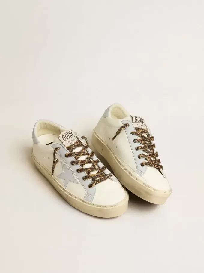 Hi Star LTD aus Leder mit hellblauem Lederstern und Fersenlasche