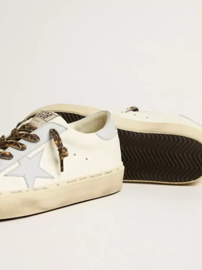 Hi Star LTD aus Leder mit hellblauem Lederstern und Fersenlasche