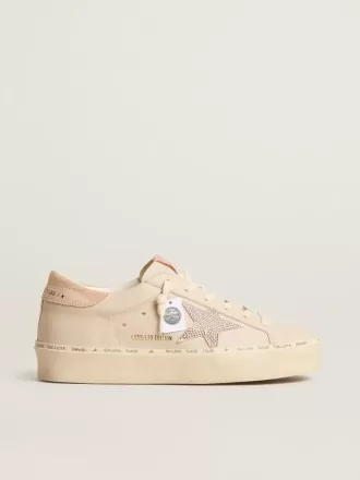 Hi Star LTD aus Nappaleder mit Stern aus Wildleder und rosa Swarovski-Kristallen