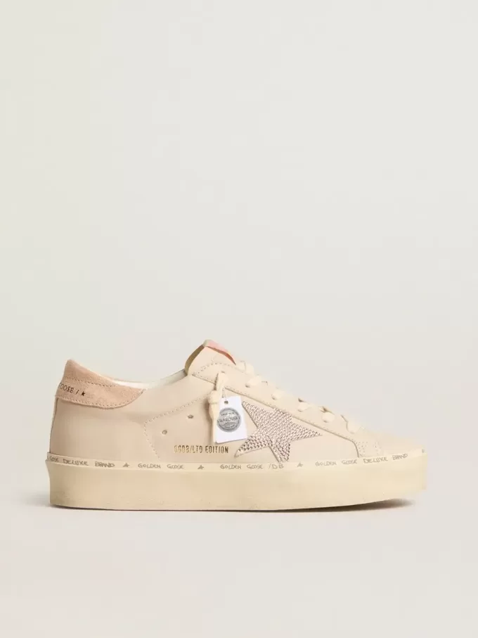 Hi Star LTD aus Nappaleder mit Stern aus Wildleder und rosa Swarovski-Kristallen