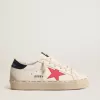 Hi Star mit fuchsiafarbenem Lederstern und blauem Glitzer-Fersenriemen