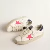 Hi Star mit fuchsiafarbenem Lederstern und blauem Glitzer-Fersenriemen