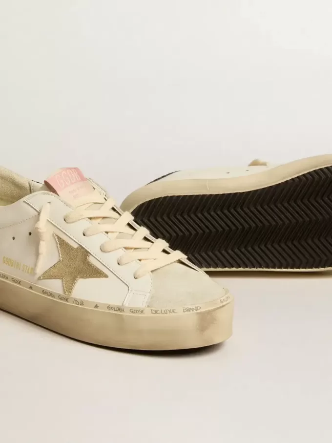 Hi Star mit platinmetallischem Lederstern und glitzernder Fersenlasche