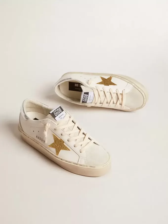 Hi Star mit Swarovski-Kristallstern und silberner Lederferse