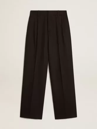 Hose aus schwarzer Woll-Viskose-Mischung Hose aus schwarzer Woll-Viskose-Mischung