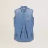 Jeanskleid für Mädchen mit Knoten vorne und Stickerei