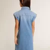 Jeanskleid für Mädchen mit Knoten vorne und Stickerei