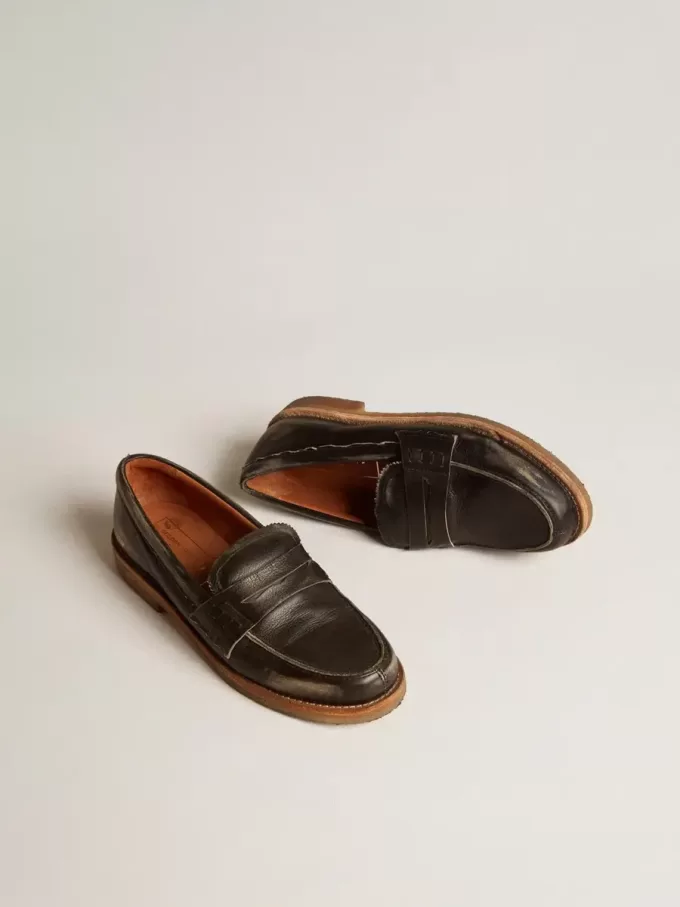 Jerry Loafer für Damen aus schwarzem Leder