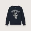 Journey Sweatshirt mit Rundhalsausschnitt für Jungen aus marineblauer Baumwolle mit Maskottchen-Aufdruck
