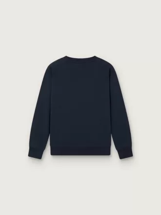 Journey Sweatshirt mit Rundhalsausschnitt für Jungen aus marineblauer Baumwolle mit Maskottchen-Aufdruck