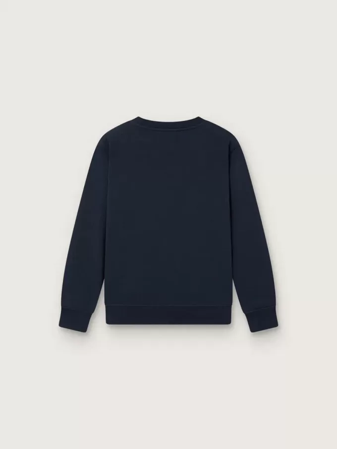 Journey Sweatshirt mit Rundhalsausschnitt für Jungen aus marineblauer Baumwolle mit Maskottchen-Aufdruck