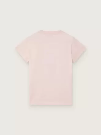 Journey T-Shirt für Mädchen aus rosa Baumwolljersey mit digitalem Maskottchen-Print
