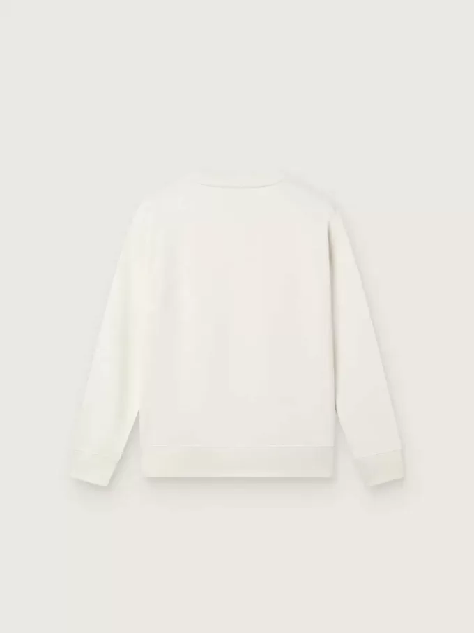 Journey weißes Sweatshirt mit Rundhalsausschnitt für Mädchen aus Baumwolle mit Maskottchen-Print und Kristallapplikationen