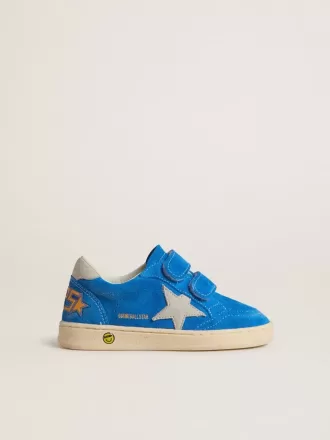 Junior Ball Star aus hellblauem Wildleder mit grauem Nubuk-Stern und Fersenlasche