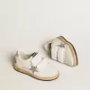 Junior Ball Star aus Nappa mit silbernem Glitzerstern und Fersenlasche