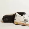 Junior Ball Star aus Nappa mit silbernem Glitzerstern und Fersenlasche