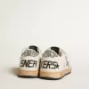 Junior Ball Star aus Nappa mit silbernem Glitzerstern und Fersenlasche