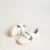 Junior Ball Star mit blauem Glitzerstern und beigem Wildleder-Fersenlasche