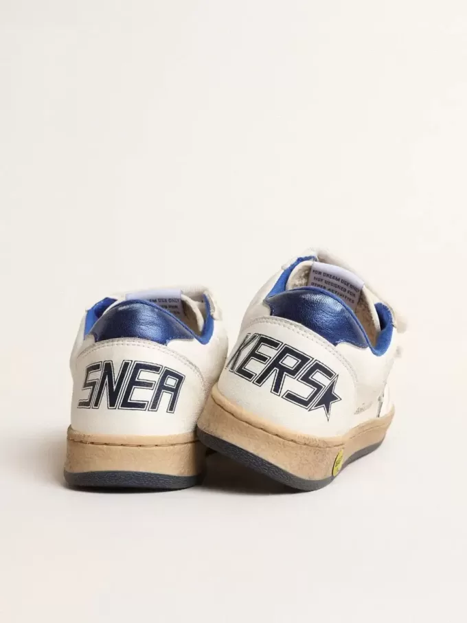 Junior Ball Star mit blauem Metallic-Lederstern und Fersenlasche