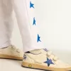 Junior Ball Star mit blauem Metallic-Lederstern und Fersenlasche