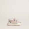 Junior June aus rosa Leder mit metallischen Ledereinsätzen und Stern aus Wildleder Junior June aus rosa Leder mit metallischen Ledereinsätzen und Stern aus Wildleder