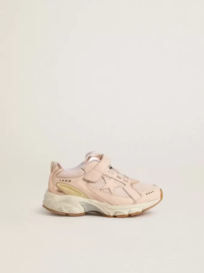 Junior Lightstar aus rosa Leder und Mesh mit rosa Lederstern