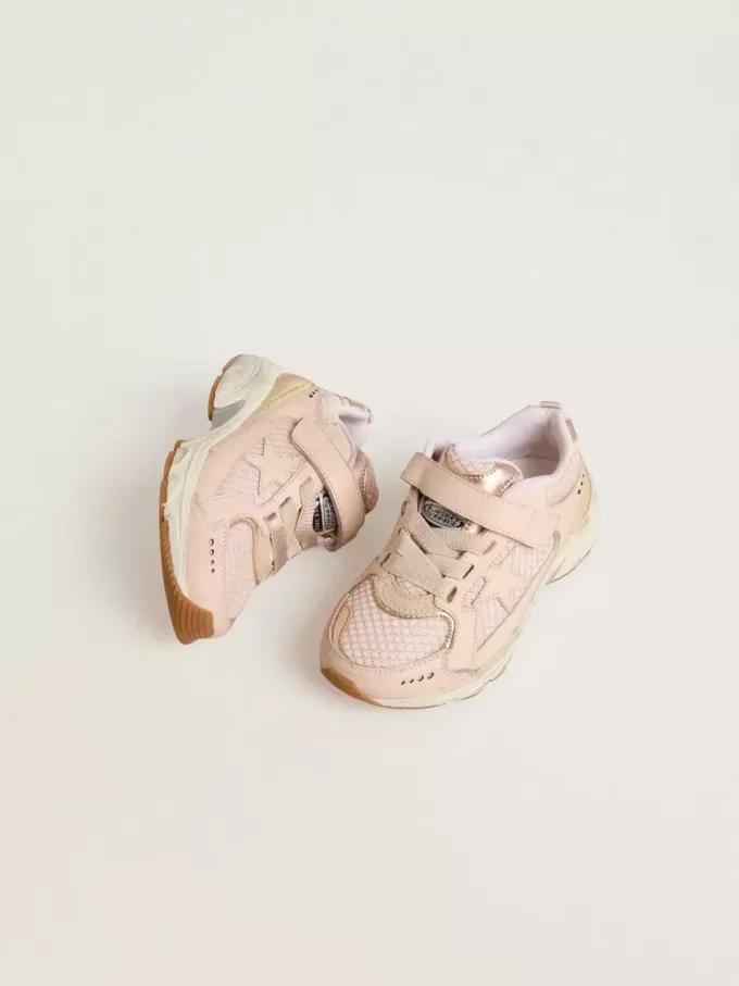Junior Lightstar aus rosa Leder und Mesh mit rosa Lederstern