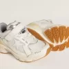 Junior Lightstar aus weißem Leder und Mesh mit weißem Lederstern
