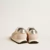 Junior Marathon aus rosa Nylon mit aufgedrucktem Stern und Lederlasche an der Ferse