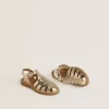 Junior Maxime Sandalen aus goldfarbenem Metallic-Leder