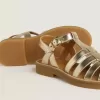Junior Maxime Sandalen aus goldfarbenem Metallic-Leder