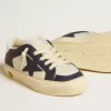 Junior May aus weißem und blauem Leder mit Lederstern und Fersenlasche