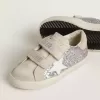Junior Old School in Silber und Pink mit Glitzer und weißem Lederstern