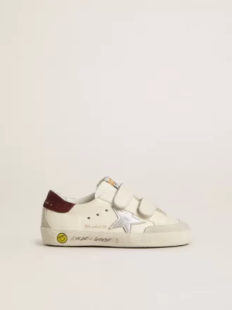 Junior Old School mit silbernem Metallic-Lederstern und violettem Wildleder-Fersenlasche
